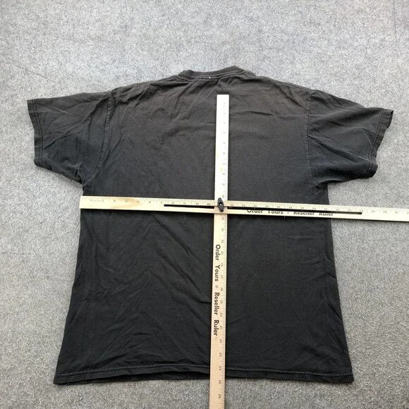 Vintage Motorcycles Shirt Mens Large Black Delta Pro Weight Flame Graphic Tee - Picture 8 of 10